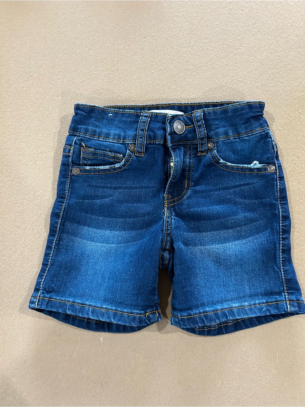 Kids Indigo Denim Shorts with Faded Detail